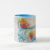 Mooie Unicorn Waterverf kunst Meisjes Dames Mok (Midden)