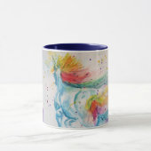 Mooie Unicorn Waterverf kunst Meisjes Dames Mok (Midden)