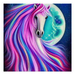 Mooie Unicorns volledig stromende grafische kaart Perfect Poster