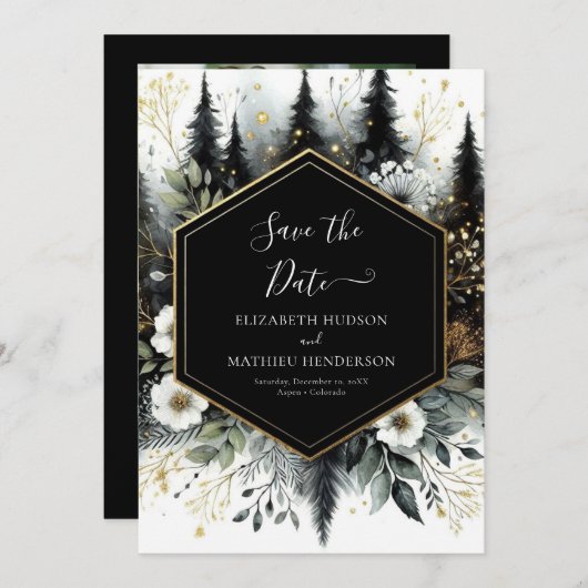 Mooie unieke Enchanted Forest bruiloft Save The Date (Voorkant / Achterkant)