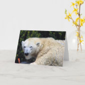 Mooie Unieke Polar Beer Custom Kaart (Gele Bloem)