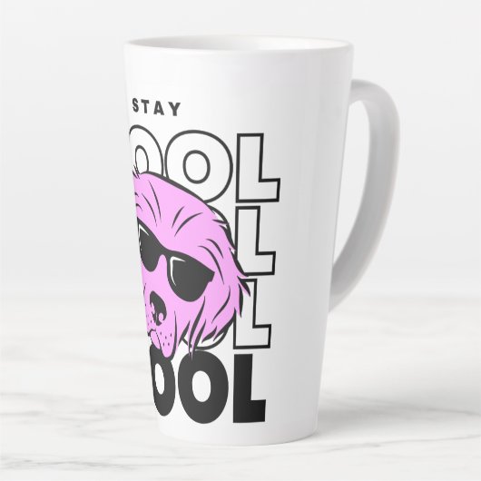 Mooie, unieke roze dog-stijl latte Mok (Rechterhoek)