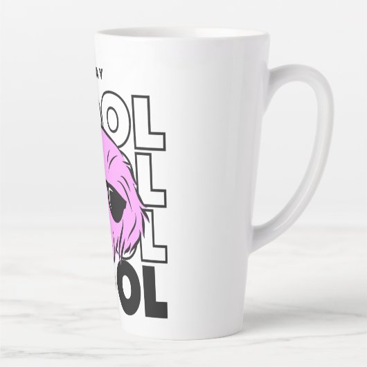 Mooie, unieke roze dog-stijl latte Mok (Rechts)