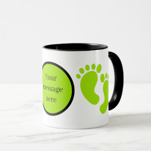 Mooie unisex babyvoetjes voeg bericht toe mok