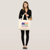 Mooie USA-vlag grote tote tas (Voorkant (model))