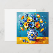 Mooie Vaas met Bloemen Blanco (Voorkant / Achterkant)