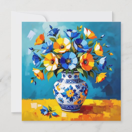 Mooie Vaas met Bloemen Blanco (Voorkant)