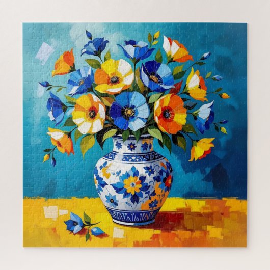 Mooie vaas met bloemen legpuzzel (Verticaal)
