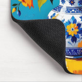 Mooie vaas met bloemen muismat (Hoek)