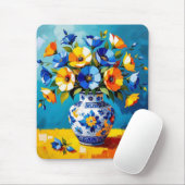 Mooie vaas met bloemen muismat (Met muis)