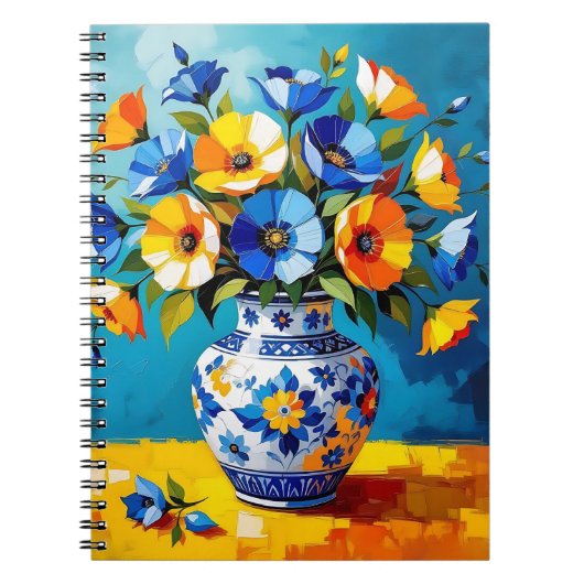 Mooie vaas met bloemen notitieboek (Voorkant)