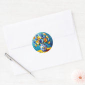 Mooie vaas met bloemen ronde sticker (Envelop)