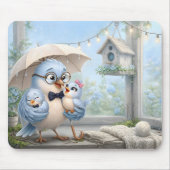 Mooie Vader Vogel & Baby Muismat (Voorkant)