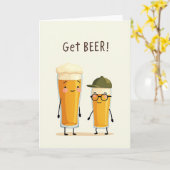 Mooie Vaderdag Bierglazen Kaart (Gele Bloem)