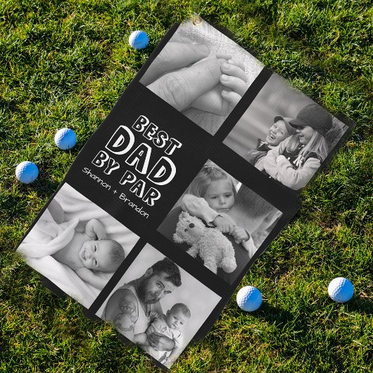 Mooie Vaderdag Fotocollage Golf Handdoek