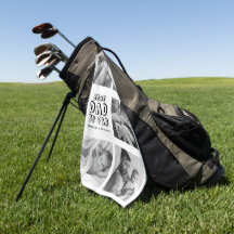Mooie Vaderdag Fotocollage Golf Handdoek