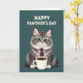 Mooie Vaderdag Kat Kaart (Gele Bloem)