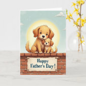 Mooie vadersdag puppen kaart (Gele Bloem)