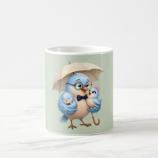 Mooie vadervogel mok voor papa (Center)
