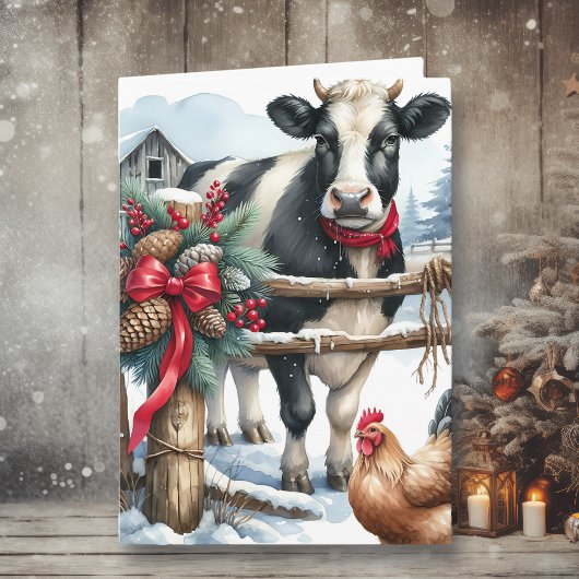 Mooie vakantie Koe met Haan gepersonaliseerd Kaart