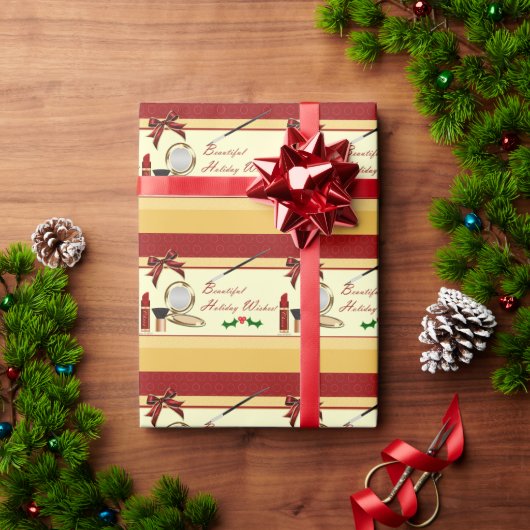 Mooie vakantie wensen make-up inpakpapier (Feestdagen Geschenken)