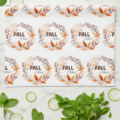 Mooie val bladeren patroon | Herfst Vibes White Theedoek (Gevouwen)