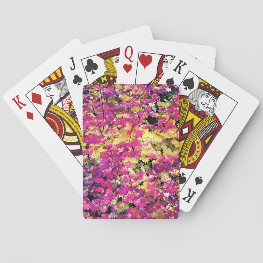 Mooie val bladeren pokerkaarten (Achterkant)