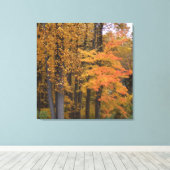 Mooie val laat de poplaire bomen vallen canvas afdruk (Insitu (Houten vloer))