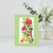 Mooie Valentijn Boston Terrier Puppy Feestdagenkaart (Staand voorkant)