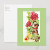 Mooie Valentijn Boston Terrier Puppy Feestdagenkaart (Voorkant / Achterkant)