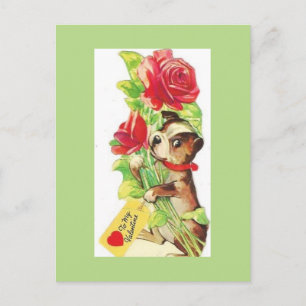 Mooie  Valentijn Boston Terrier Puppy Feestdagenkaart