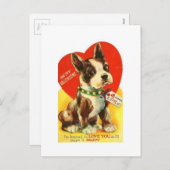 Mooie  Valentijn Boston Terrier Puppy Feestdagenkaart (Voorkant / Achterkant)