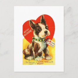 Mooie Valentijn Boston Terrier Puppy Feestdagenkaart
