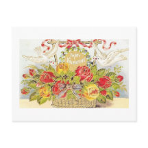 Mooie  Valentijn Duiven & Rozen Mand