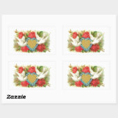 Mooie Valentijn Duiven & Rozen Rechthoekige Sticker (Vel)