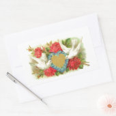 Mooie Valentijn Duiven & Rozen Rechthoekige Sticker (Envelop)