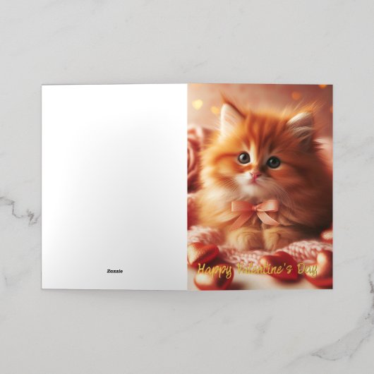 Mooie Valentijn Kitten Briefkaart (Buiten Laag)