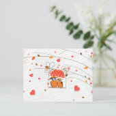 Mooie valentijnen zijn verliefd onder paraplu feestdagenkaart (Staand voorkant)