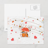 Mooie valentijnen zijn verliefd onder paraplu feestdagenkaart (Voorkant / Achterkant)