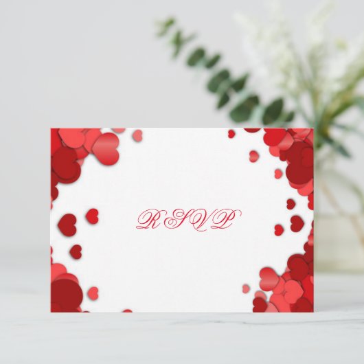 Mooie, Valentijnsdag, huwelijkskaart RSVP Kaartje (Staand voorkant)