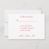 Mooie, Valentijnsdag, huwelijkskaart RSVP Kaartje (Achterkant)