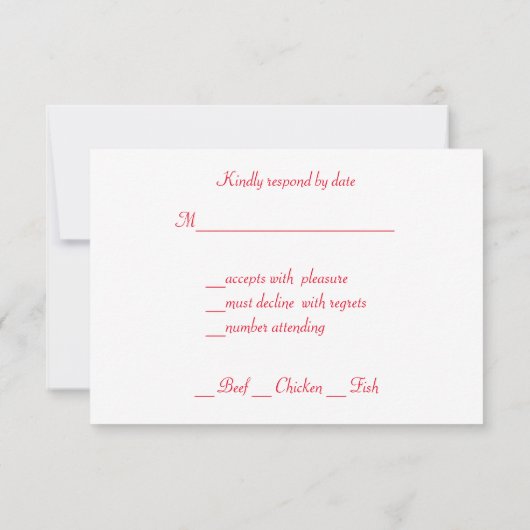 Mooie, Valentijnsdag, huwelijkskaart RSVP Kaartje (Achterkant)