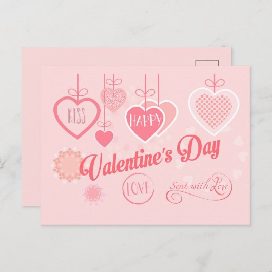 Mooie Valentijnsdag Modern design Boho Feestdagenkaart (Voorkant / Achterkant)