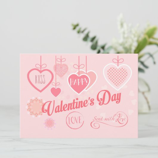 Mooie Valentijnsdag Modern design Boho Feestdagenkaart (Staand voorkant)