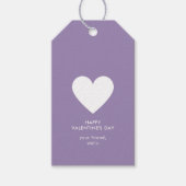 Mooie Valentijnsdag Paarse Hart Stripe Cadeaulabel (Voorkant)