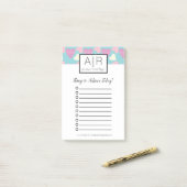 Mooie Valentijnsdag Patronen Pastel Hartjes Post-it® Notes (Op bureau)