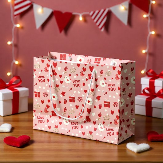 Mooie Valentijnsdag Roze Cadeautas