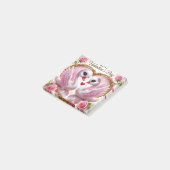 Mooie Valentijnsdag Roze Zwaan Post-It Notities Post-it® Notes (Schuin)