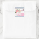 Mooie Valentijnsdag van Floral en Butterfly Vierkante Sticker (Tas)