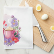 Mooie Valentijnsjocolade mokken met bloemen en har